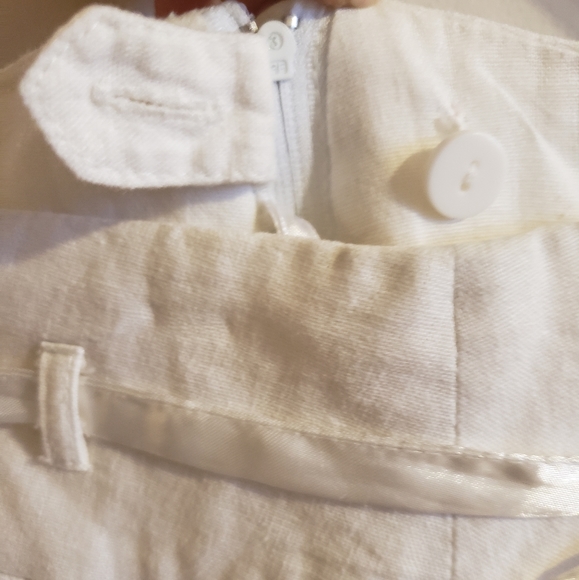 Suzy Shier Skirt A-Line Linen White Silk Ribbon Belt Back Zip Boho Woman 27 EUC - Picture 8 of 11
